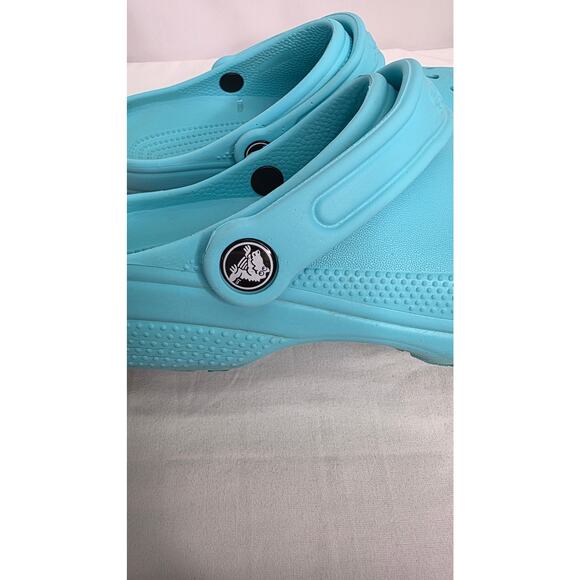 CROCS Turquoise Unisex Slip on Clogs Shoes Sandals Women's 8 - Picture 4 of 11